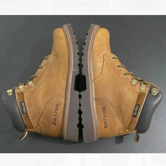 Brazos Bricen Steel Toe Boots Lace Up Work Boots Like New Cabin Core - Picture 8 of 14